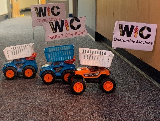 ictured: Remote control rovers that one New Mexico WIC clinic uses during their curbside service. 